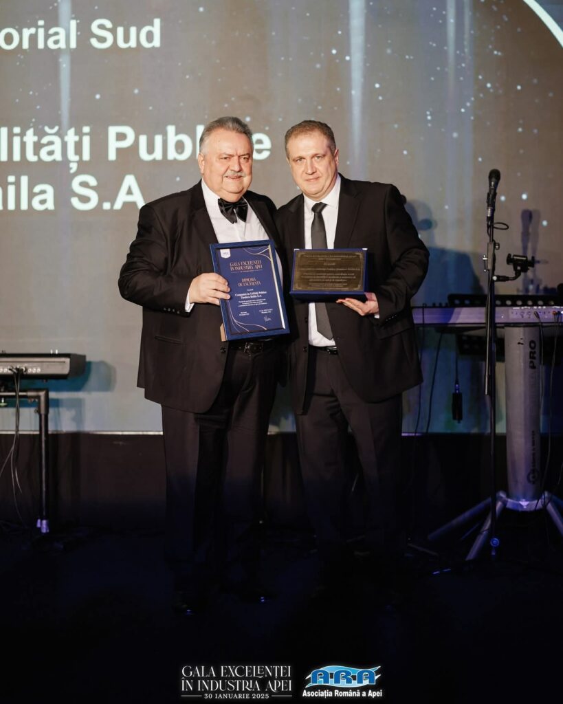 Compania de Apa Buzau, premiu de excelență Compania de Apă Buzău