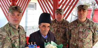 (FOTO) Veteranul de război Marin Stroiu, sărbătorit la 100 de ani!