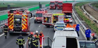 (Galerie FOTO) Primul test al mobilizării pe autostradă. Exercițiu ISU