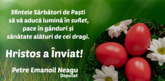 Mesajul deputatului Petre Emanoil Neagu, cu ocazia Sărbătorilor Pascale