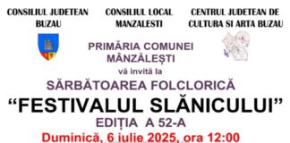 ,,Festivalul Slănicului”, duminică, 6 iulie, la Mânzălești