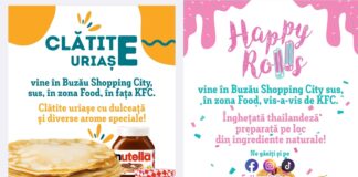 Înghețată thailandeză și clătite uriașe, de sâmbătă, în Shopping City Buzău