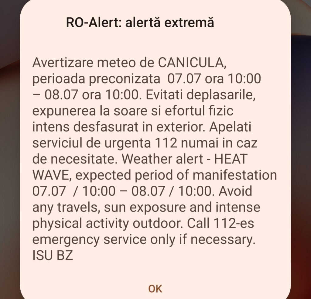 Cod roșu caniculă Buzău