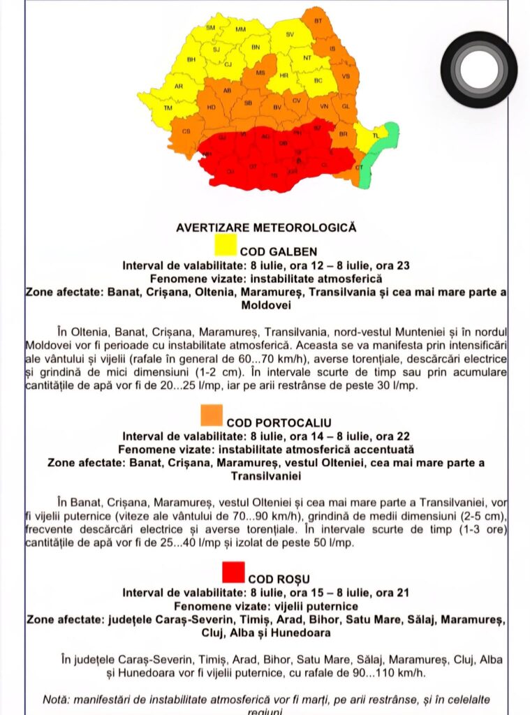 Cod roșu caniculă Buzău, mesaj RO-Alert