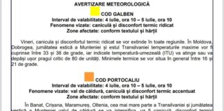 Cod galben de caniculă, la Buzău