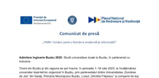 Comunicat de presă. Admitere inginerie Buzău 2025: Studii universitare duale la Buzău, în parteneriat cu industria