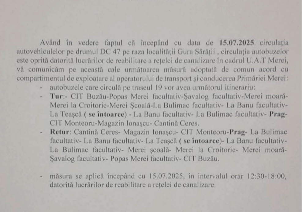autobuze traseu Merei