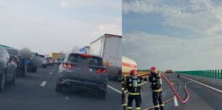 (UPDATE/FOTO) Autostradă blocată! Incendiu la o autocisternă, pe tronsonul Buzău – Râmnicu Sărat