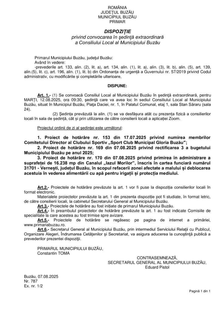 ședință extraordinară CLM Buzău