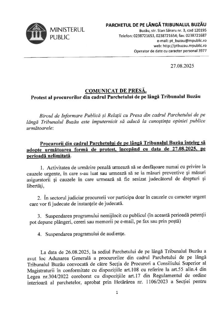 protest procurori Buzău
