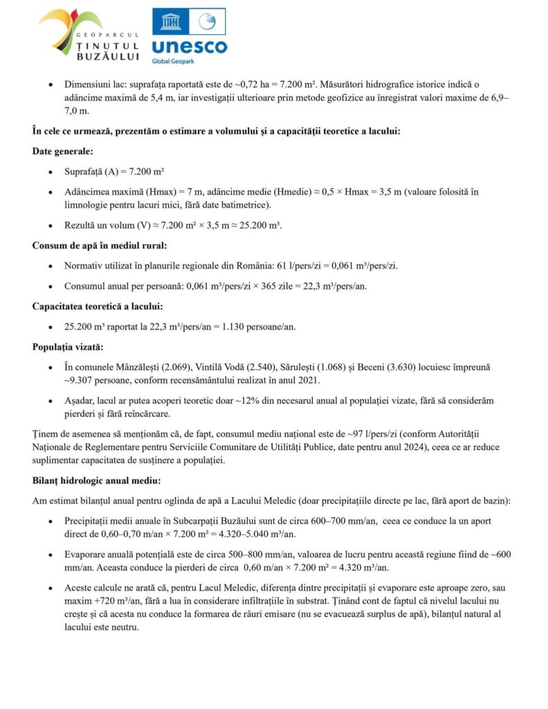 captare apă Lac Meledic, comunicat Compania de Apă Buzău