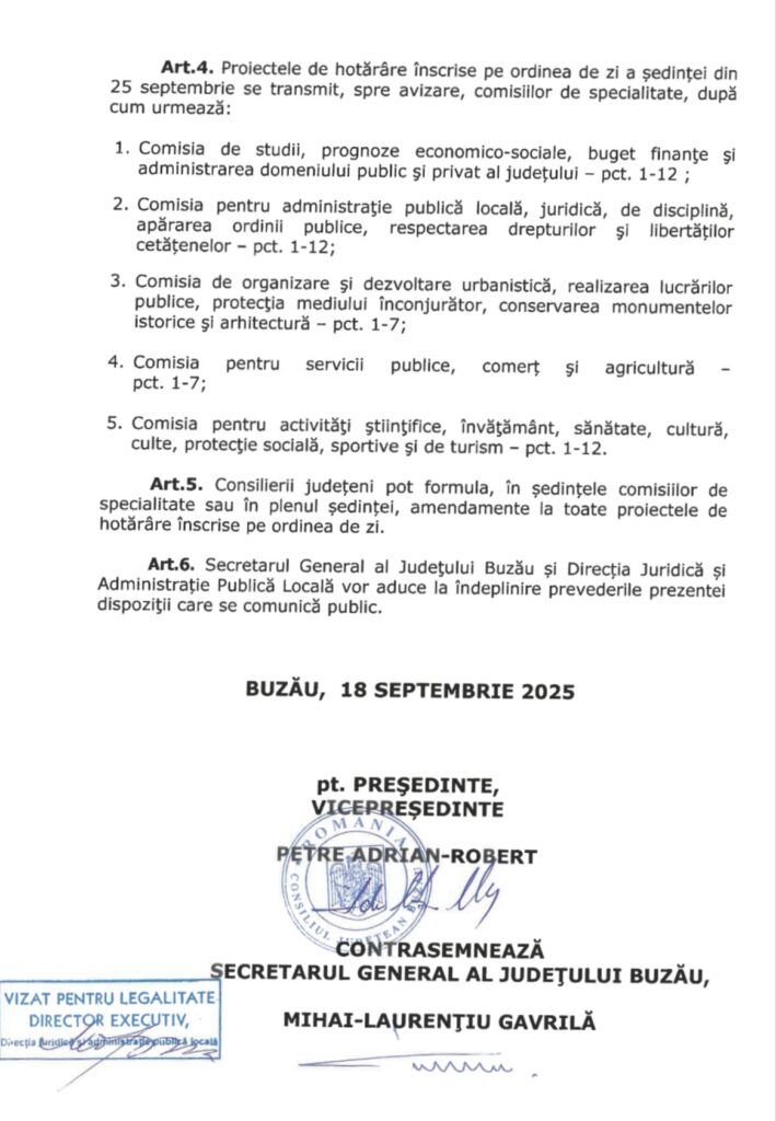 ședință ordinară Consiliul Județean septembrie 2025
