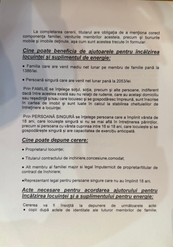 anunț Primăria Cislău, anunț Primăria Cislău ajutoare încălzire