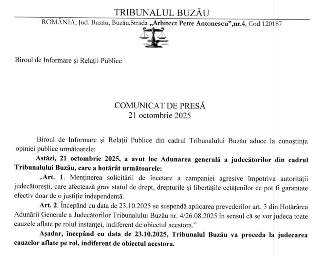 reluare procese judecători Buzău