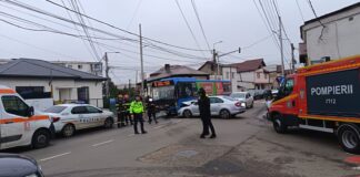 (UPDATE) Trafic blocat pe strada Marghiloman din Buzău. Autobuz implicat în accident