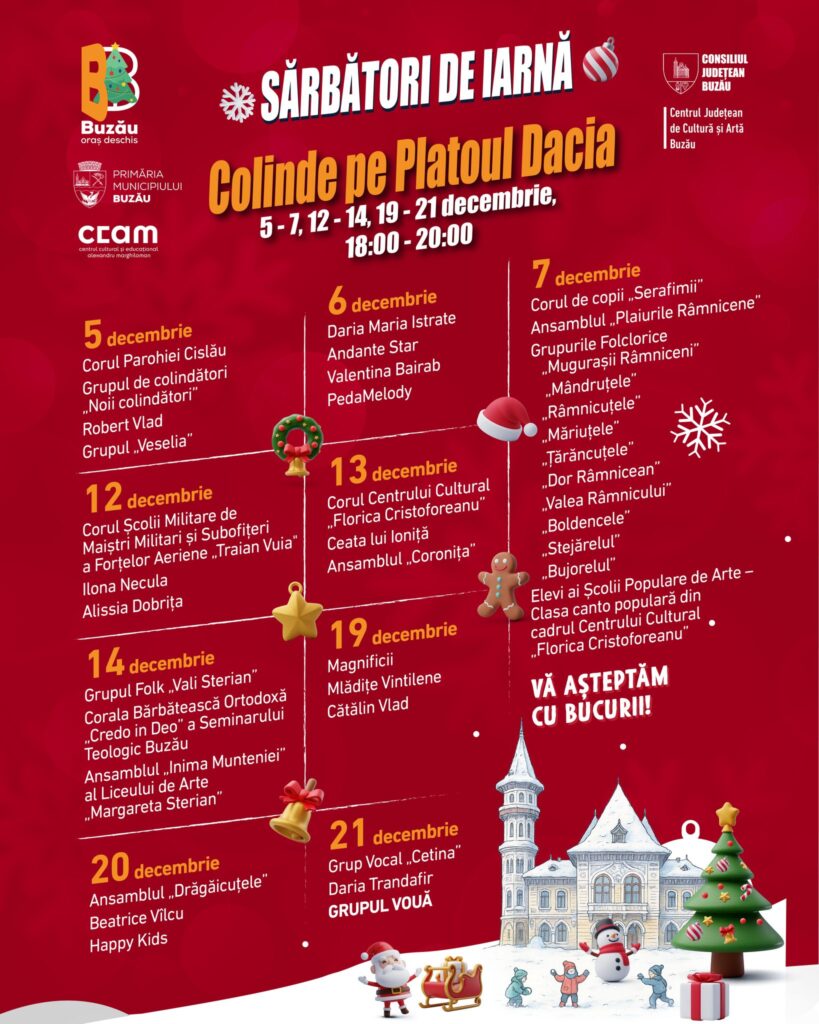 spectacole colinde Platoul Dacia Buzău 12-14 decembrie 2025