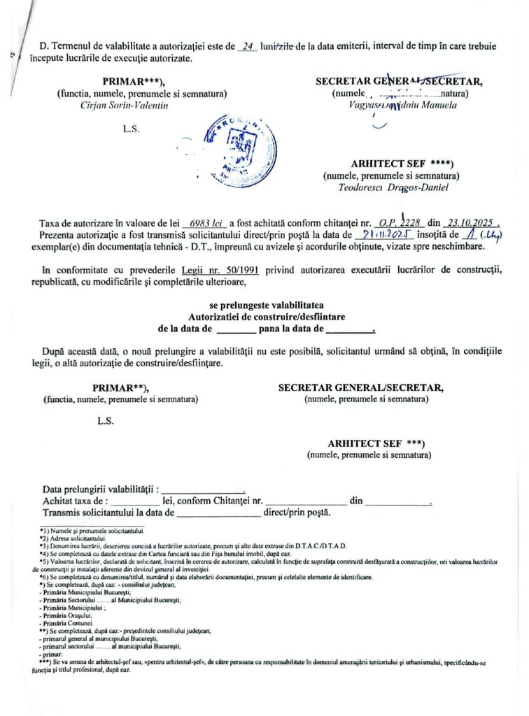 anunț autorizație construcție stație carburanți Petrom Râmnicu Sărat