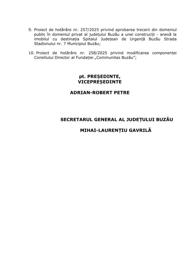 ultima ședință Consiliul Județean Buzău decembrie 2025