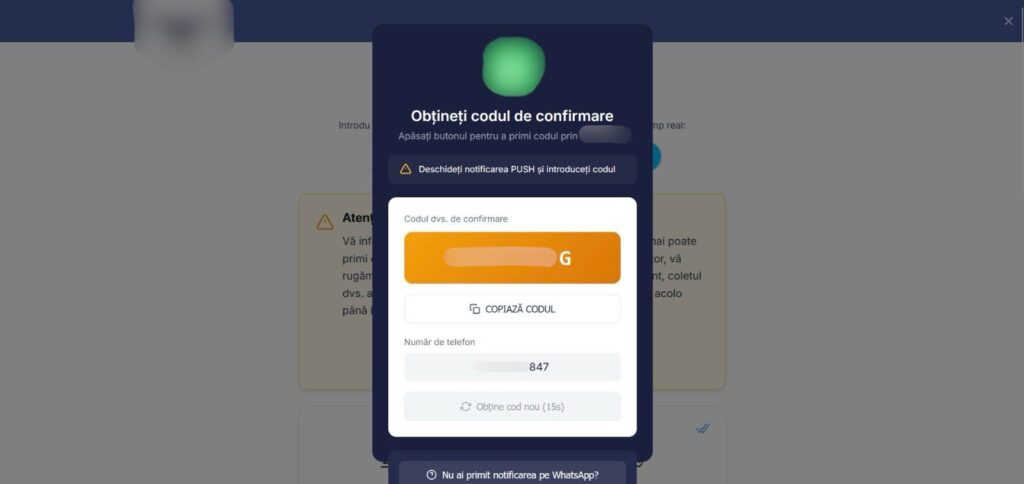 înșelăciune sms link firmă curierat Buzău