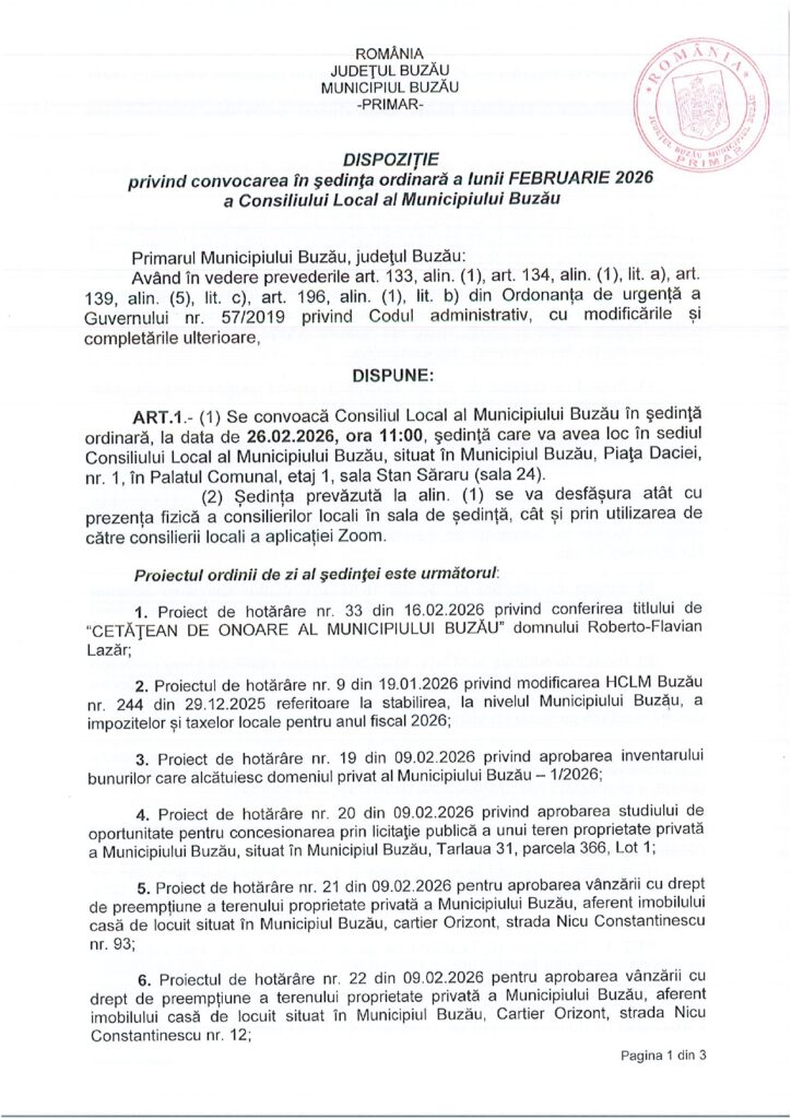proiecte ședință CLM Buzău 26 februarie 2026
