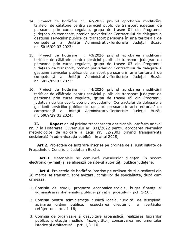 proiecte ordine de zi ședință CJ Buzău martie 2026, ședință ordinară martie 2026 Consiliul Județean Buzău