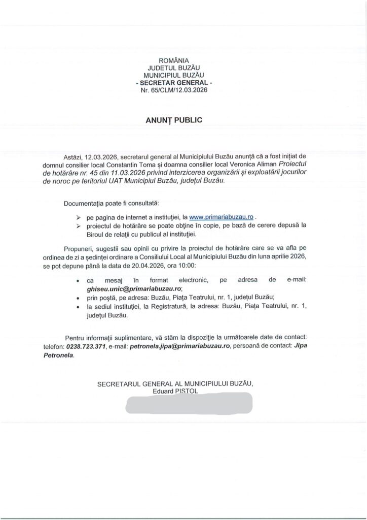 Consilierii din opoziție, proiecte privind interzicerea ,,păcănelelor" din orașul Buzău 2 interzicere jocuri de noroc Buzău, proiecte intrezicere păcănele Buzău