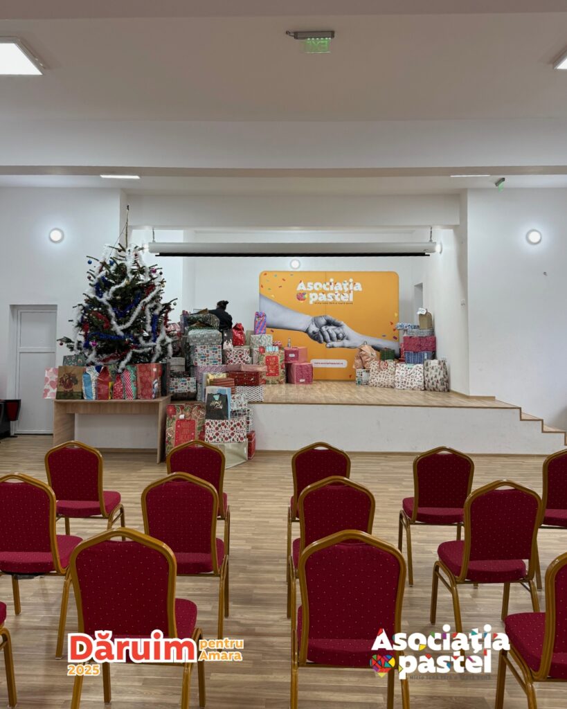 Dăruim pentru Amara Asociatia pastel Primărie, daruri familii sat Amara Balta-Albă