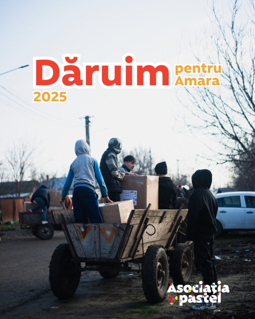Dăruim pentru Amara Asociatia pastel Primărie, daruri familii sat Amara Balta-Albă