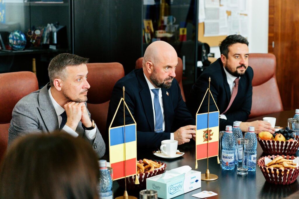 Adrian Petre, Constantin Cristea, Marcel Ciolacu președinte Consiliul Județean Buzău, primar Constantin Toma, Romeo Lungu, vicepremier Republica Moldova Vladimir Bolea vizită Buzău