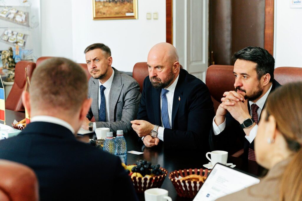 Adrian Petre, Constantin Cristea, Marcel Ciolacu președinte Consiliul Județean Buzău, primar Constantin Toma, Romeo Lungu, vicepremier Republica Moldova Vladimir Bolea vizită Buzău