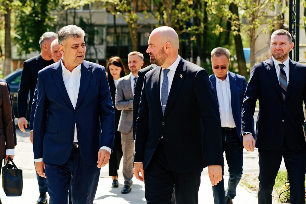 Adrian Petre, Constantin Cristea, Marcel Ciolacu președinte Consiliul Județean Buzău, primar Constantin Toma, Romeo Lungu, vicepremier Republica Moldova Vladimir Bolea vizită Buzău