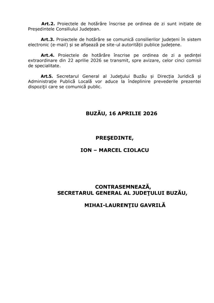 proiect de buget 2026 Consiliul Județean, ședință extraordinară Consiliul Județean Buzău