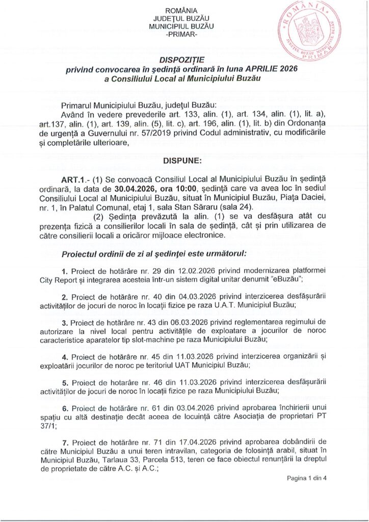 ședință CLM Buzău interzicere păcănele