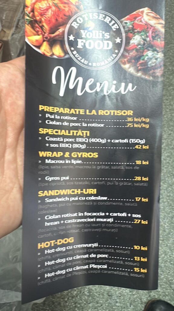 ciolan caramelizat, food truck Buzău, Iolandin Staicu, pui la rotisor, Yolli"s Food Buzău