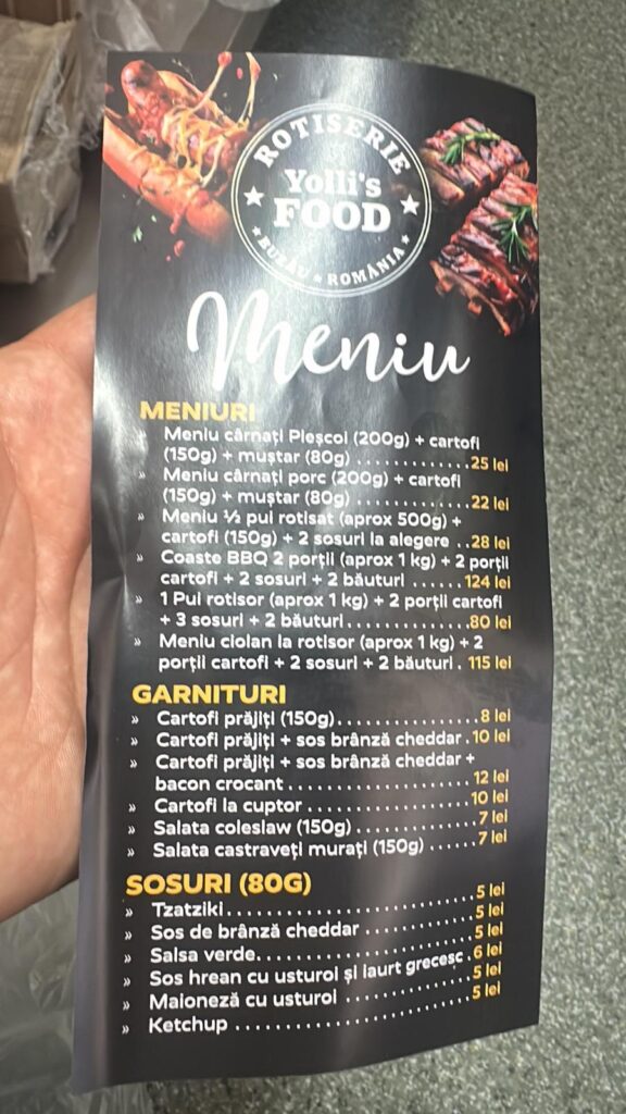 ciolan caramelizat, food truck Buzău, Iolandin Staicu, pui la rotisor, Yolli"s Food Buzău