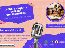 Provocare-concurs. Ești elev de gimnaziu? Fă un spot radio! „Scoate violența școlară din anonimat!”