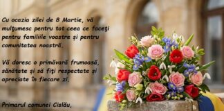 Mesajul de 8 martie transmis de primarul comunei Cislău