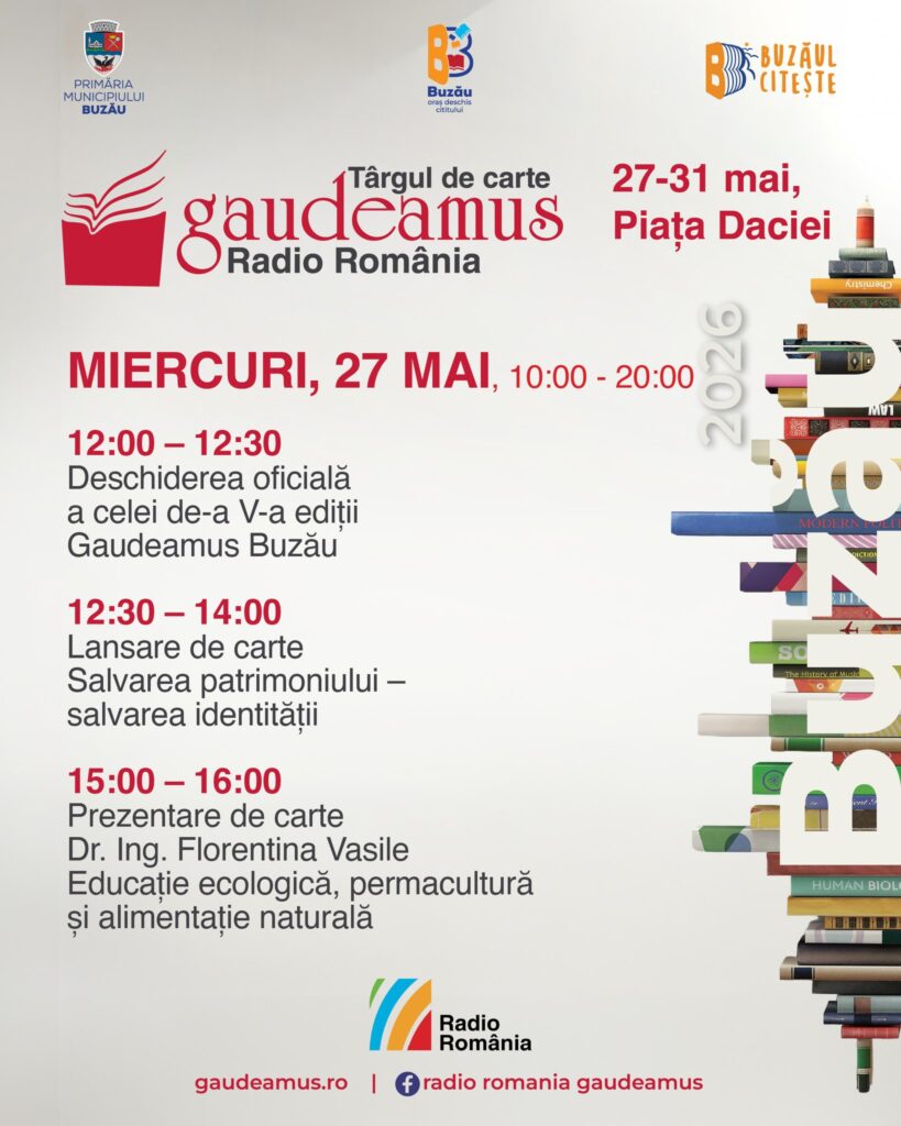 program Târgul de carte Gaudeamus Buzău 2026, târg de carte Buzău, Târgul de carte Gaudeamus Radio România Buzău 2026