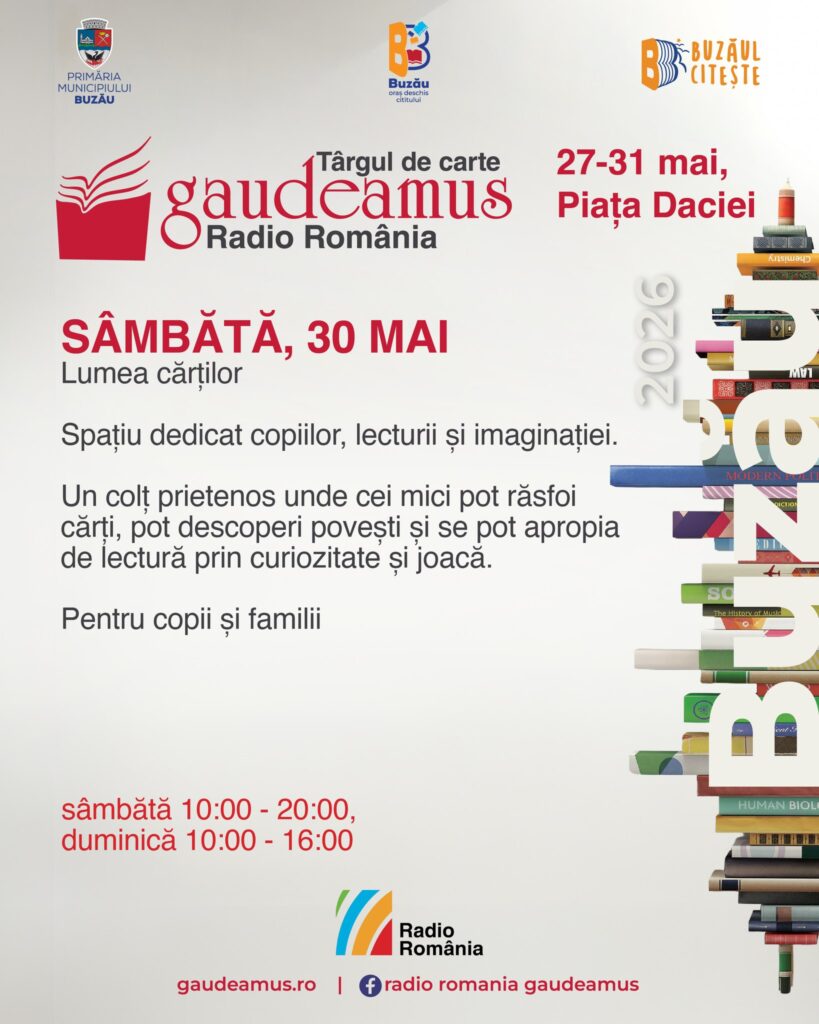 program Târgul de carte Gaudeamus Buzău 2026, târg de carte Buzău, Târgul de carte Gaudeamus Radio România Buzău 2026