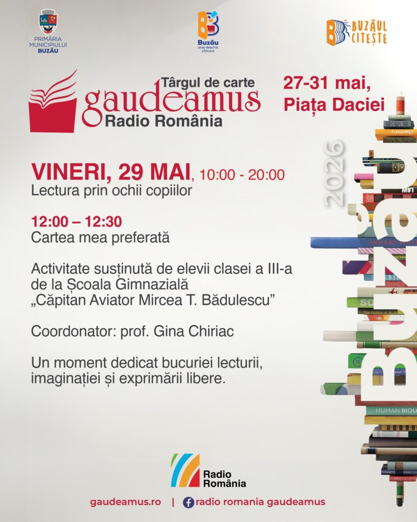 program Târgul de carte Gaudeamus Buzău 2026, târg de carte Buzău, Târgul de carte Gaudeamus Radio România Buzău 2026