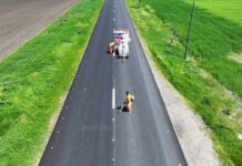 (VIDEO) Asfaltări finalizate pe DN 1B, în zona Săhăteni