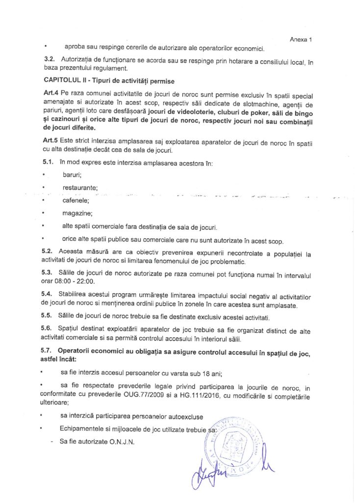 Primăria Balta Albă regulement jocuri de noroc