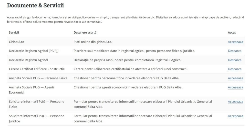 BALTA ALBĂ. Site-ul Primărie, interactiv pentru săteni 1 Anunț Primăria Balta Albă, site nou Primăria Balta Albă