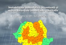 COD PORTOCALIU în tot județul! Ploi torențiale și vijelii