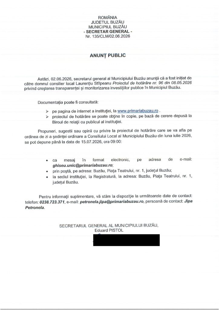 propunere proiect hotărâre CLM Buzău