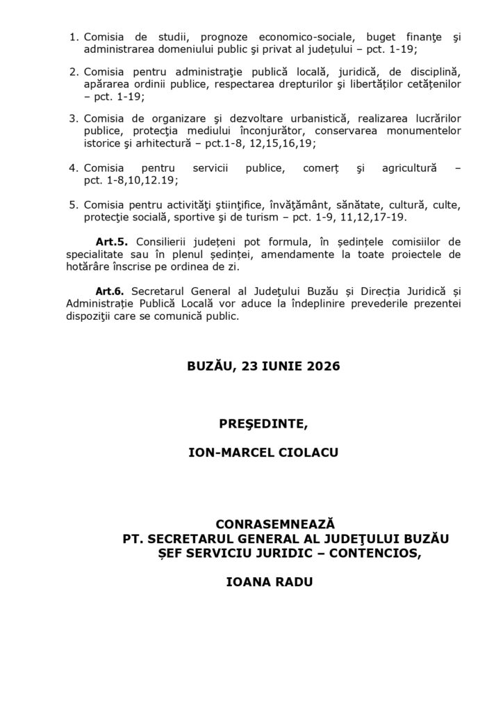 proiecte de hotărâre Consiliul Județean Buzău iunie 2026, ședință Consiliul Județean Buzău iunie 2026