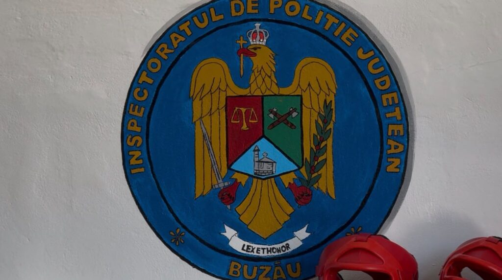(VIDEO) Ce transformare! Sala de sport a polițiștilor buzoieni, animată de picturile elevilor de la Arte 13 sală de sport IPJ Buzău picturi elevi Liceul de Arte