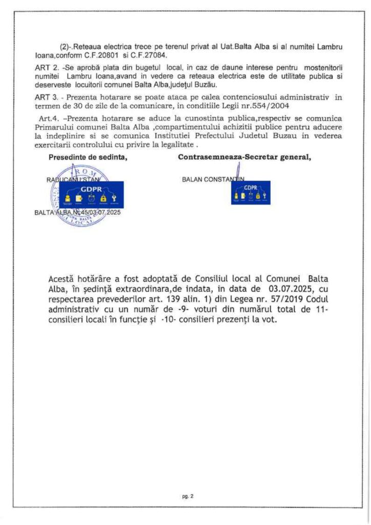 BALTA ALBĂ. Hotărâre pentru instalarea unei rețele electrice importante 2 centrală fotovoltaică Balta Albă, rețea electricitate Balta Albă