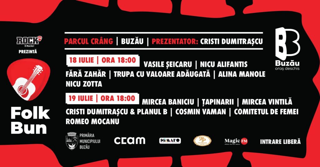 Weekend cu Zilele Monteorului și Folk Bun. Iată lista artiștilor și programul spectacolelor! 2 Folk Bun Buzău, weekend spectacole Zilele Monteorului Buzău, Zilele Monteorului
