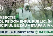 PRIMĂRIA BUZĂU, ANUNȚ despre o nouă etapă de dezinsecție la sol